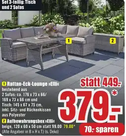 B1 Discount Baumarkt Rattan-Eck-Lounge Elli Angebot