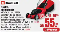 B1 Discount Baumarkt Einhell Elektro Rasenmäher Angebot