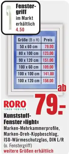 B1 Discount Baumarkt RORO Kunststoff Fenster light Angebot