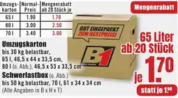B1 Discount Baumarkt Umzugskarton Angebot