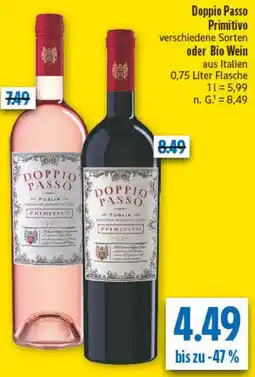 diska Doppio Passo Primitivo oder Bio Wein Angebot