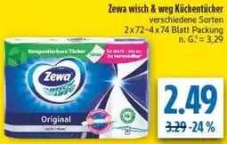 diska Zewa wisch & weg Küchentücher Angebot