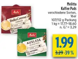 diska Melitta Kaffee Pads Angebot