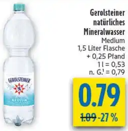 diska Gerolsteiner natürliches Mineralwasser Angebot