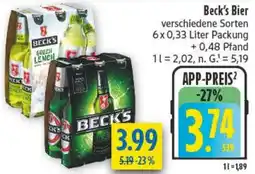 diska Beck's Bier Angebot