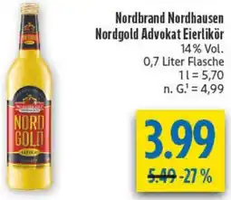 diska Nordbrand Nordhausen Nordgold Advokat Eierlikör Angebot