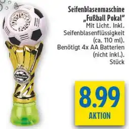 diska Seifenblasenmaschine „Fußball Pokal" Angebot