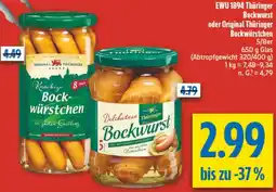 diska EWU 1894 Thüringer Bockwurst oder Original Thüringer Bockwürstchen Angebot