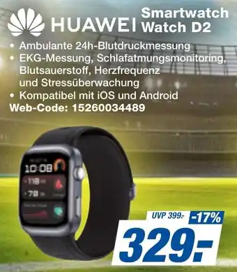 expert Techno Land HUAWEI Smartwatch Watch D2 Angebot