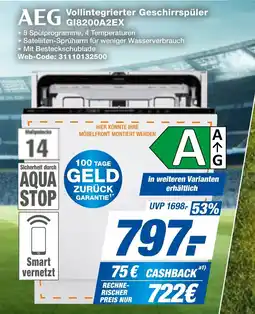 expert Techno Land AEG Vollintegrierter Geschirrspüler GI8200A2EX Angebot