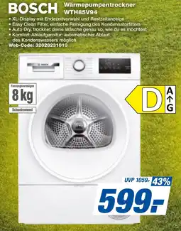 expert Techno Land BOSCH Wärmepumpentrockner WTH85V94 Angebot