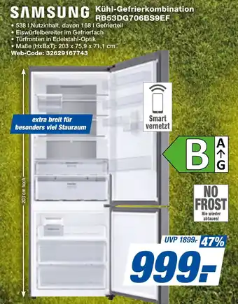 expert Techno Land SAMSUNG Kühl-Gefrierkombination RB53DG706BS9EF Angebot