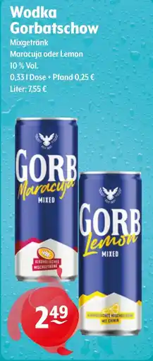 Getränke Hoffmann Wodka Gorbatschow Mixgetränk Maracuja oder Lemon Angebot