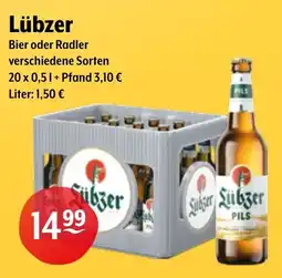 Getränke Hoffmann Lübzer Bier oder Radler Angebot