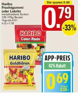 WEZ Haribo Fruchtgummi oder Lakritz Angebot