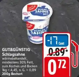 WEZ GUT&GÜNSTIG Schlagsahne Angebot