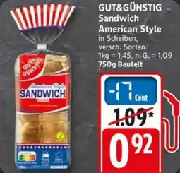 WEZ GUT&GÜNSTIG Sandwich American Style Angebot
