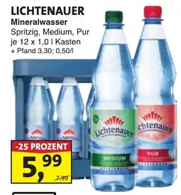 Lösch Depot LICHTENAUER Mineralwasser Spritzig, Medium, Pur Angebot