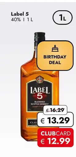 Travel Free Label 5 blended scotch whisky Angebot