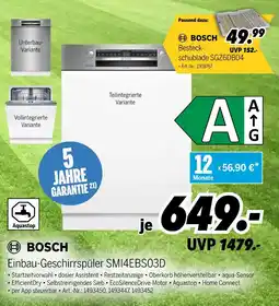 MEDIMAX Bosch einbau-geschirrspüler smi4ebs03d Angebot
