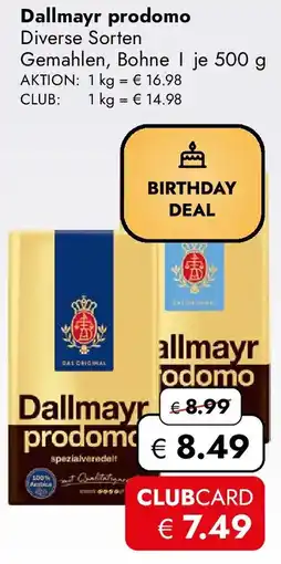 Travel Free Dallmayr prodomo Kaffee Angebot