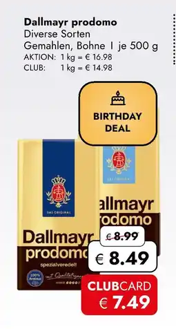 Travel Free Dallmayr prodomo kaffee Angebot