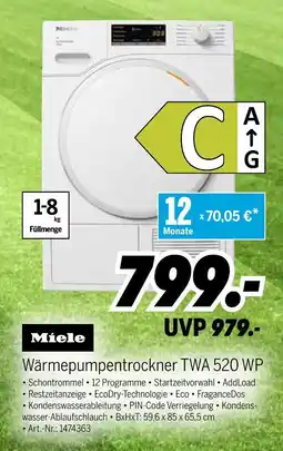 MEDIMAX Miele wärmepumpentrockner twa 520 wp Angebot