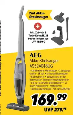 MEDIMAX Aeg akku-stielsauger as52ab18ug Angebot