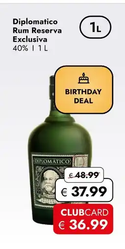Travel Free Diplomatico rum reserva exclusiva Angebot