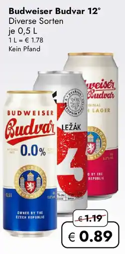 Travel Free Budweiser Budvar 12° Angebot