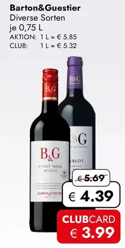 Travel Free Barton&Guestier Wein Angebot