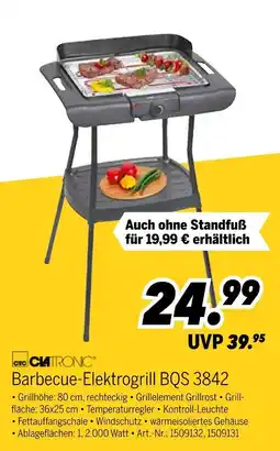 MEDIMAX Clatronic barbecue-elektrogrill bqs 3842 Angebot