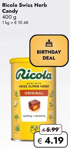 Travel Free Ricola Swiss Herb Candy Angebot