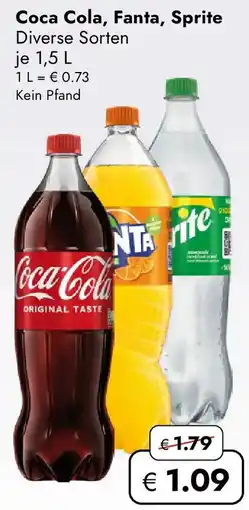Travel Free Coca Cola, Fanta, Sprite Angebot