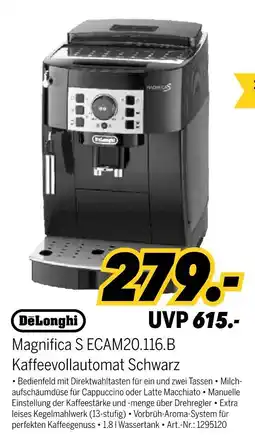 MEDIMAX Delonghi magnifica s ecam20.116.b kaffeevollautomat schwarz Angebot