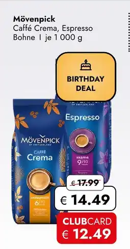 Travel Free Mövenpick caffè crema Angebot