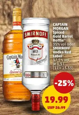 PENNY Captain morgan spiced gold barrel bottle Angebot