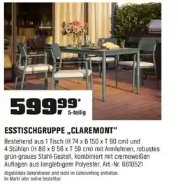 OBI ESSTISCHGRUPPE,,CLAREMONT" 5-teilig Angebot