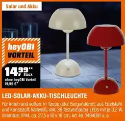OBI LED-SOLAR-AKKU-TISCHLEUCHTE Angebot