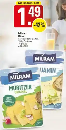 WEZ Milram Käse Angebot