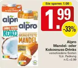 WEZ Alpro Mandel oder Kokosnuss-Drinks Angebot