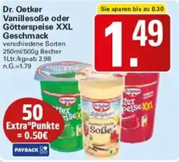 WEZ Dr. Oetker Vanillesoße oder Götterspeise XXL Geschmack Angebot