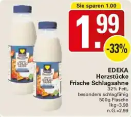 WEZ EDEKA Herzstücke Frische Schlagsahne Angebot