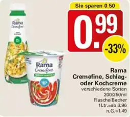 WEZ Rama Cremefine, Schlag oder Kochcreme Angebot