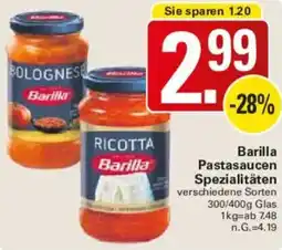 WEZ Barilla Pastasaucen Spezialitäten Angebot