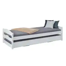 Netto Marken-Discount Inter Link Kinderbett Vindas 90x200 cm inkl. Ausziehbett und Lattenrost - Weiss Angebot