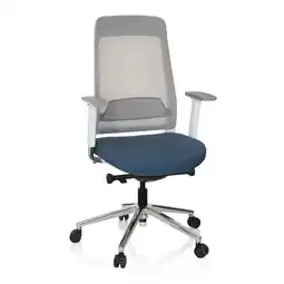 Netto Marken-Discount hjh OFFICE Profi Bürostuhl CHIARO T2 WHITE Stoff / Netzstoff mit Armlehnen (höhenverstellbar) Angebot