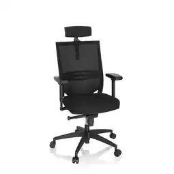 Netto Marken-Discount hjh OFFICE Profi Bürostuhl PORTO MAX HIGH I Stoff / Netzstoff mit Armlehnen (höhenverstellbar) Angebot