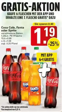 WEZ Coca Cola, Fanta oder Sprite Angebot