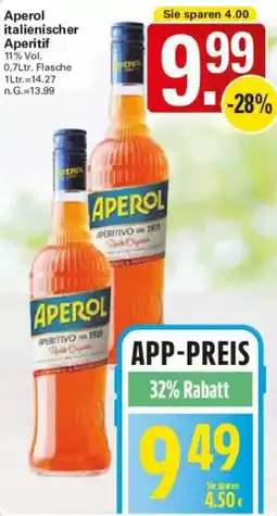 WEZ Aperol italienischer Aperitif Angebot